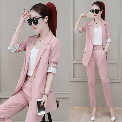 Spring Autumn Popular Women's Suit Set Three Pieces Fashionable Elegant Summer New Arrival Professional Clothing Outerwear
