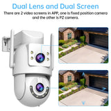 Jooan 5K 8MP Dual Lens Dual Screen IP Camera Wifi PTZ Camera Outdoor AI Auto Tracking CCTV HD Audio Video Surveillance