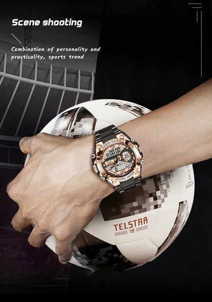 Reloj militar LIGE para hombre, digital, resistente al agua hasta 50 m, LED, de cuarzo, deportivo, grande, Masculino