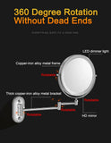 Wall Folding Makeup HD Mirror Double Side Fill Light Magnifying USB Charging Led Tricolor Dimming Bathroom Cosmetic Mirrors