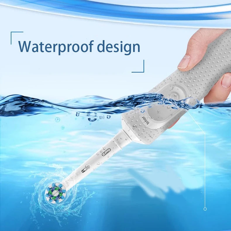 Cepillo de dientes eléctrico Oral B Vitality Cross Action recargable con temporizador de 2 minutos y rotación para dientes blancos y limpios. Cepillo blanco y negro.