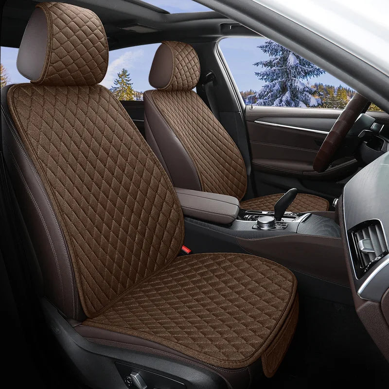 Linen Car Seat Covers, Breathable Front Pair Seat Cover with Non-Slip Protector for All Seasons, Seat Cover For Car, SUV, Truck