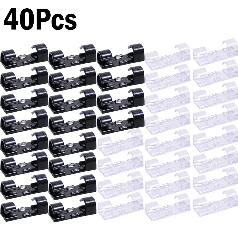 1/100Pcs Cable Clips Self-Adhesive Cable Organizer Cord Management System Cord Holder for Wire Management Desk Car Office Home