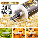 AILKE 24K Gold Flawlessly Skin Care Set, Whitening, Reduces Dark Spots, Pigmentation, Wrinkles, Moisturizes, For All Skin Types