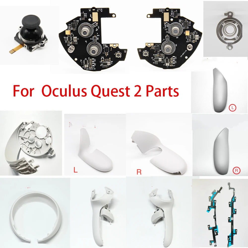 Carcasa del controlador, placa pequeña, joystick, vibrador, anillo de ubicación de antena, cable flexible, piezas de reparación para Meta Oculus Quest2 VR