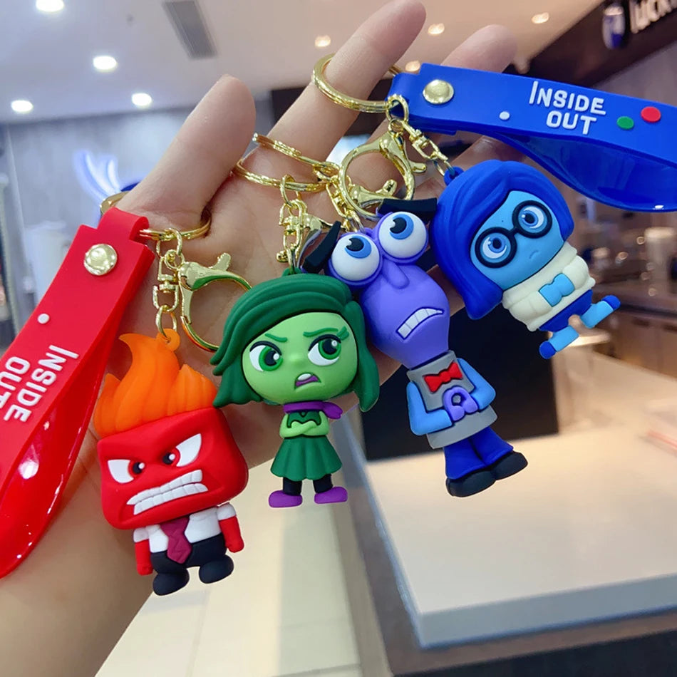 New Inside Out 2 Keychain Kawaii Disney Movie Anime Anxiety Ennui Envy Cute Girls Creative Bag Pendant Car Keychain Toys Gifts