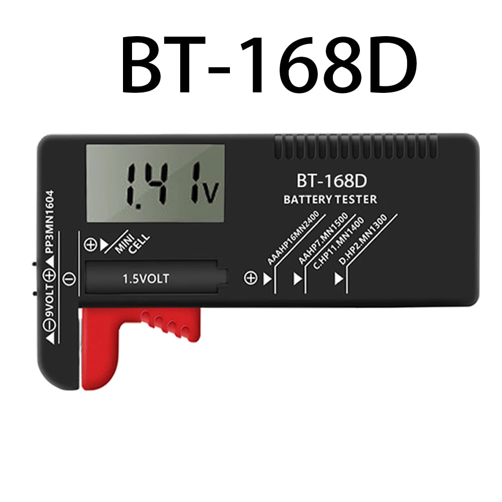 BT-168 AA/AAA/C/D/9V/1.5V Batteries Universal Button Cell Battery Color Coded Meter Indicate Volt Tester Checker BT168 Power