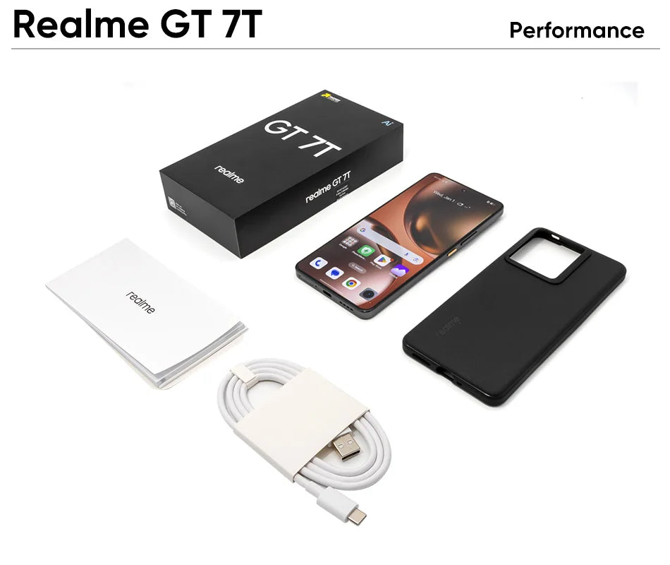 realme GT 7T Smartphone 5G 2025 New MediaTek 8400-MAX 7000mAh Titan Battery 120W Ultra Charge 6.8'' 120Hz Display Global Version