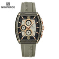 NAVIFORCE 6101 Casual Men's Quartz Watch Tonneau Dial Luminous Waterproof Silicone Strap Outdoor Sports Fashion Watches for Man