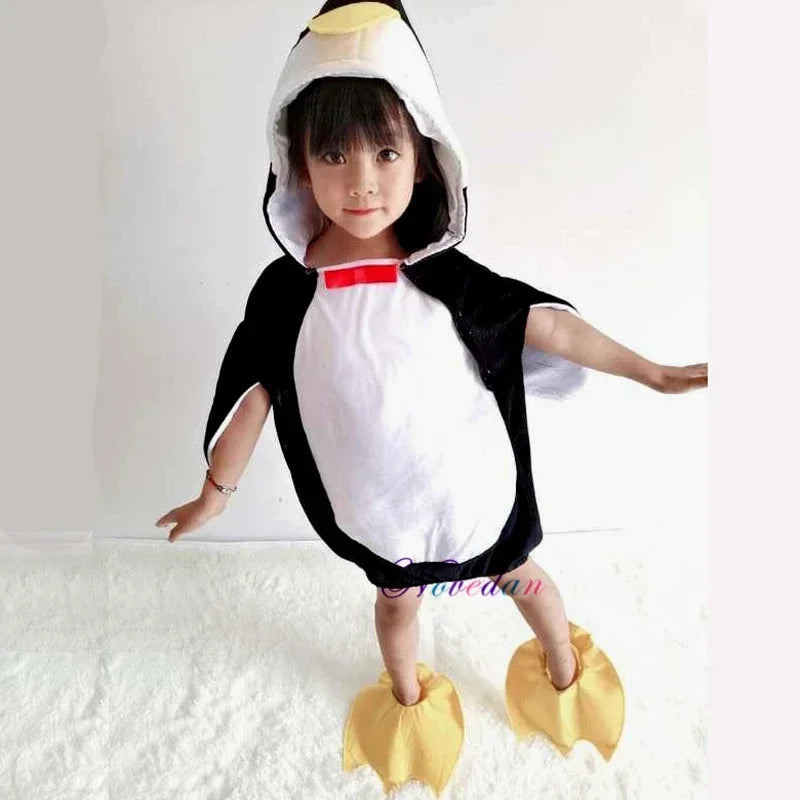Madagascar Penguin Animal Halloween Costume For Baby Infant Boy Girl Outfit Fancy Dress Cosplay Clothing For Birthday Party