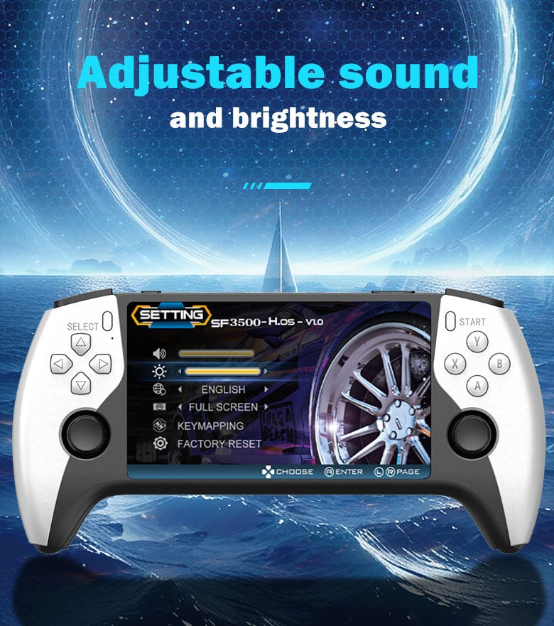 SF3500 Retro Handheld Video Game Console Linux System 5.0 Inch 854*480 IPS Screen 3000mAh Portable Pocket Video Player Games