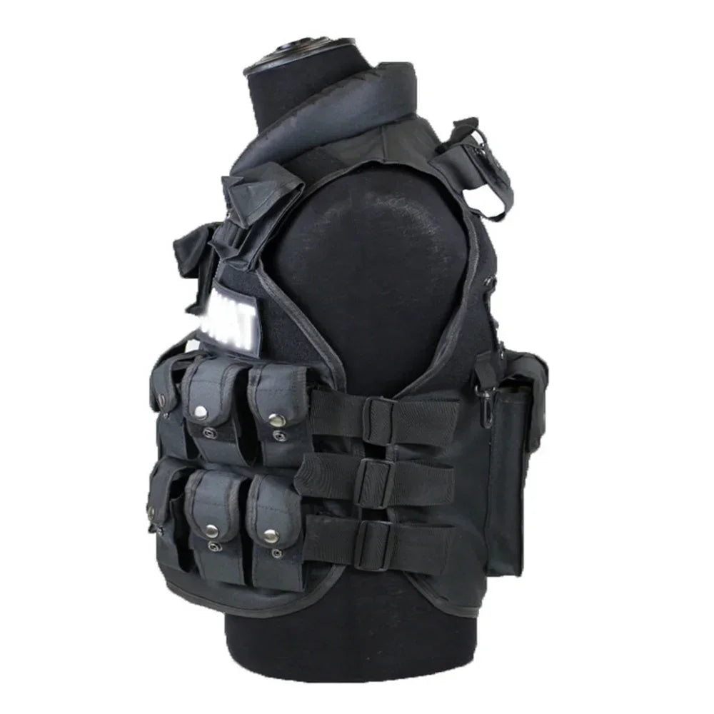 Chaleco táctico multibolsillos SWAT para caza al aire libre, entrenamiento, juego de CS, paintball, modular, guardia de seguridad