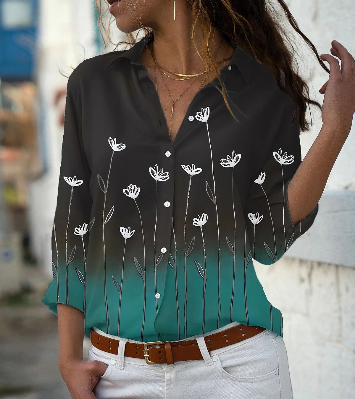 Fashion Elegant Loose Blouse Woman Long sleeve Casual Woman Shirt Temperament Woman Shirt Weekend Top