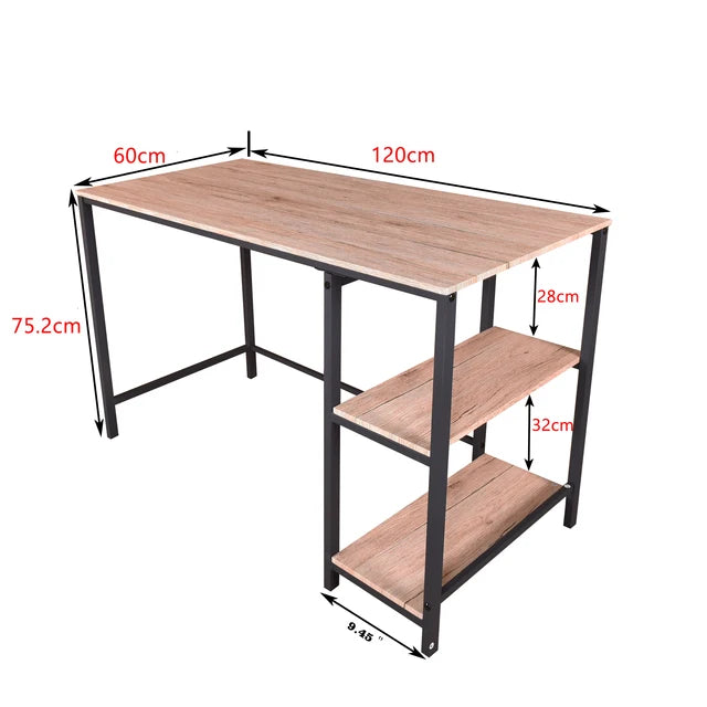 EU PC Office Table With Bookshelf, Computer Desk, Workstation, Study Writing Table, Home Corner Gaming Table, Office Furniture 