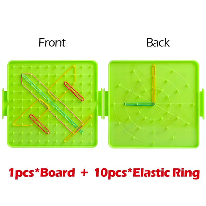 Montessori Baby Creative Toy Graphics Rubber Tie Nail Boards Childhood Geometry Education Preschool Kids Puzzle Game Toy 14cm