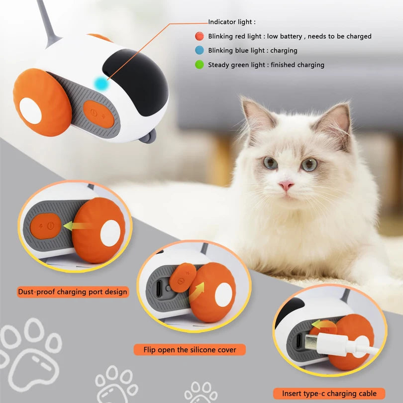 Juguete interactivo inteligente para gatos con gravedad para mascotas, automático, con movimiento y control remoto, para interiores, con forma de pelota, para perros.