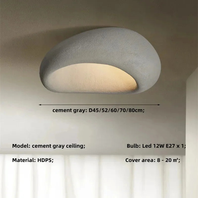 Nordic Wabi Sabi LED Ceiling Lamps Minimalist Cream Style Living Room Bedroom Ceiling Light 45/52/60/70cm Home Decor Chandeliers