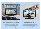 Junsun 9 inch Car DVR 4K Dash Cam Wireless Carplay for Apple Android Auto Dual Lens Video Recorder Dashboard Monitor FM BT AUX