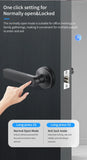 Tuya App Bluetooth Smart Fingerprint Door Lock Password Mechanical Key NFC Unlocking For Wooden Door Handle Lock IP54 Rainproof