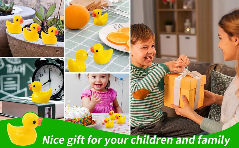 100/200Pc/set Mini Resin Ducks Tiny Duck Miniature Figures Bulk Little Duck Charms for Party, DIY Micro Landscape Decorations