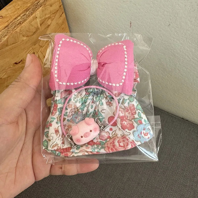 For 17cm Labubu Doll Luxury Brand Design DIY Accessories Dress Sweater Overalls T-shirt Hat Set For Labubu Trendy Clothing Gift