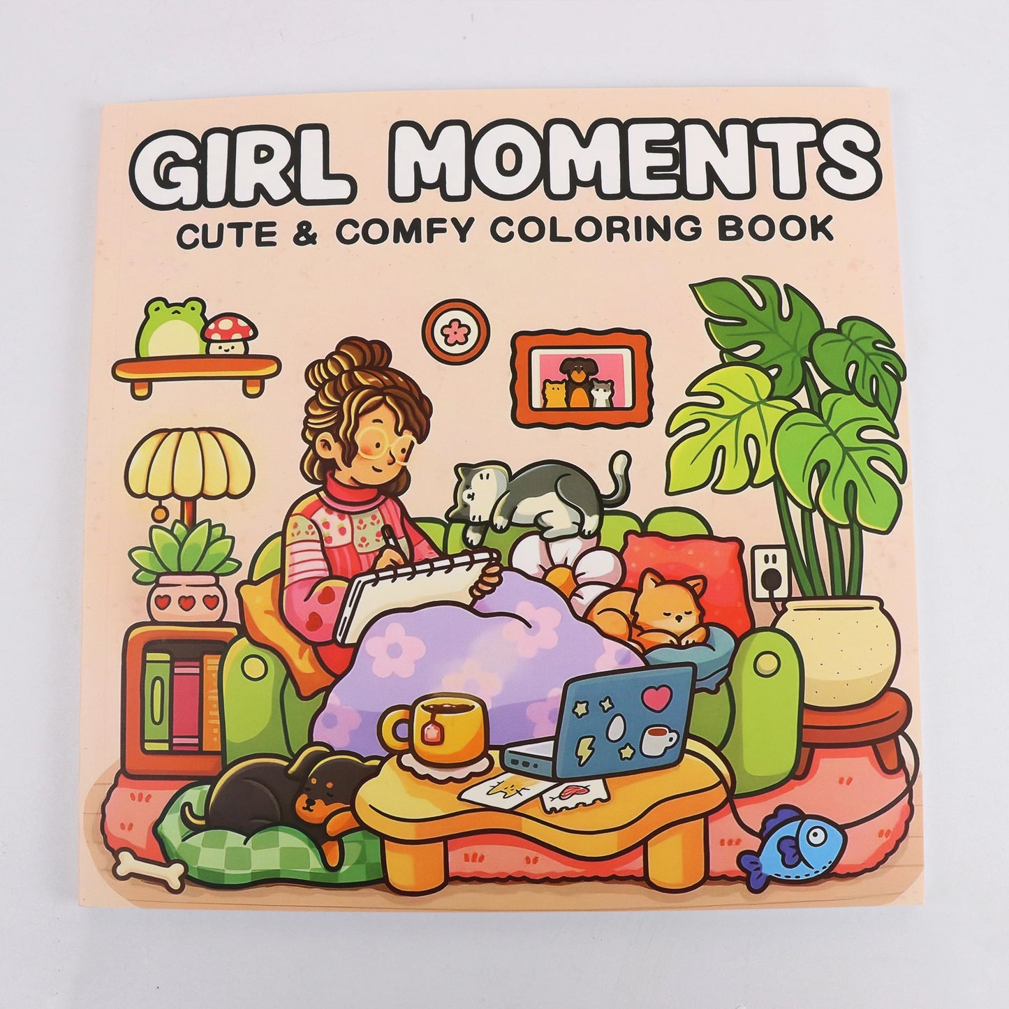 Cozy Atmosphere Relaxing Coloring Book for Adults and Teens Bold Easy-to-follow Patterns and Girl Moments