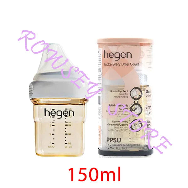 Hegen-Original PPSU Bottle with Storage Lid for Children, Fall-Proof, Baby Bottle, Water Bottle, Gift Box, Original 