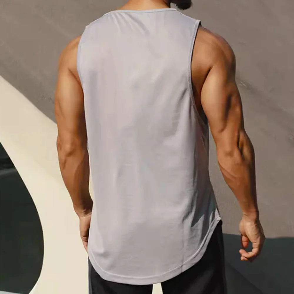 Camiseta deportiva sin mangas para hombre, transpirable, de secado rápido, para correr, entrenar, maratón y fitness. 