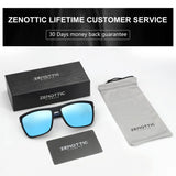 ZENOTTIC Polarized Sunglasses for Men Shades Lightweight TR90 Frame UV400 Protection Square Outdoor Travel Driving Sun Glasses