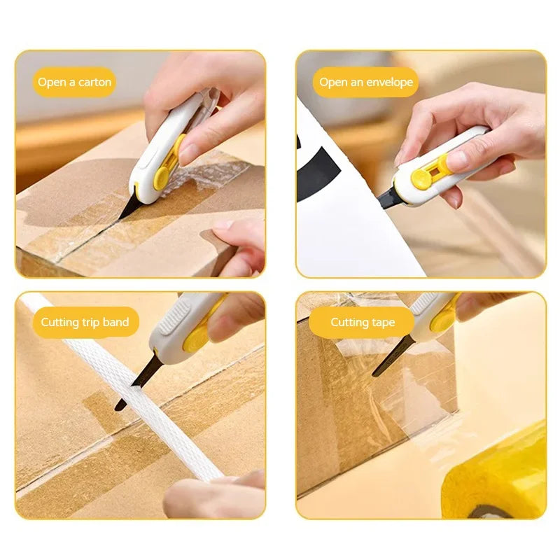 Box Cutter Mini Magnetic Box Cutter Box Cutter Safety Lock For Opening Packages Cartons Box Opener Razor Perfect For Home Use