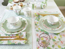 Ceramic Plate Household Bone China Dinner Plate Set Vintage Green Flower Dishes Tableware Oval Large Tray Dinnerware Sets