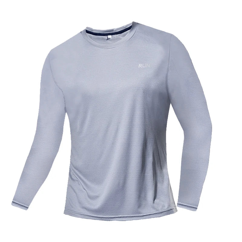 Long and Short-Sleeved T-Shirt Fitness Sports Tops Morning Running Ice Silk Quick Dry Outdoor Mountaineering Gym Clothing Men