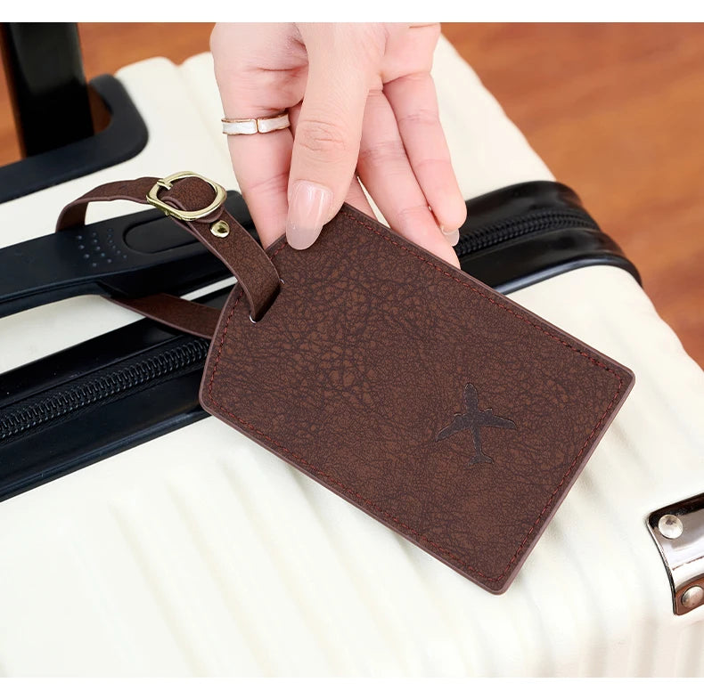 Fashionable new PU luggage tag, boarding pass for overseas travel, luggage tag, anti-loss name card, luggage tag