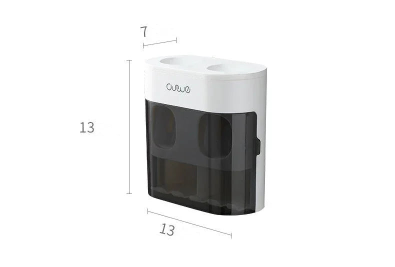 Exprimidor automático de pasta de dientes de pared, dispensador de pasta de dientes, soporte magnético para cepillos de dientes, estante para pasta de dientes, accesorios de baño