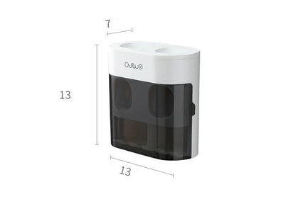 Exprimidor automático de pasta de dientes de pared, dispensador de pasta de dientes, soporte magnético para cepillos de dientes, estante para pasta de dientes, accesorios de baño