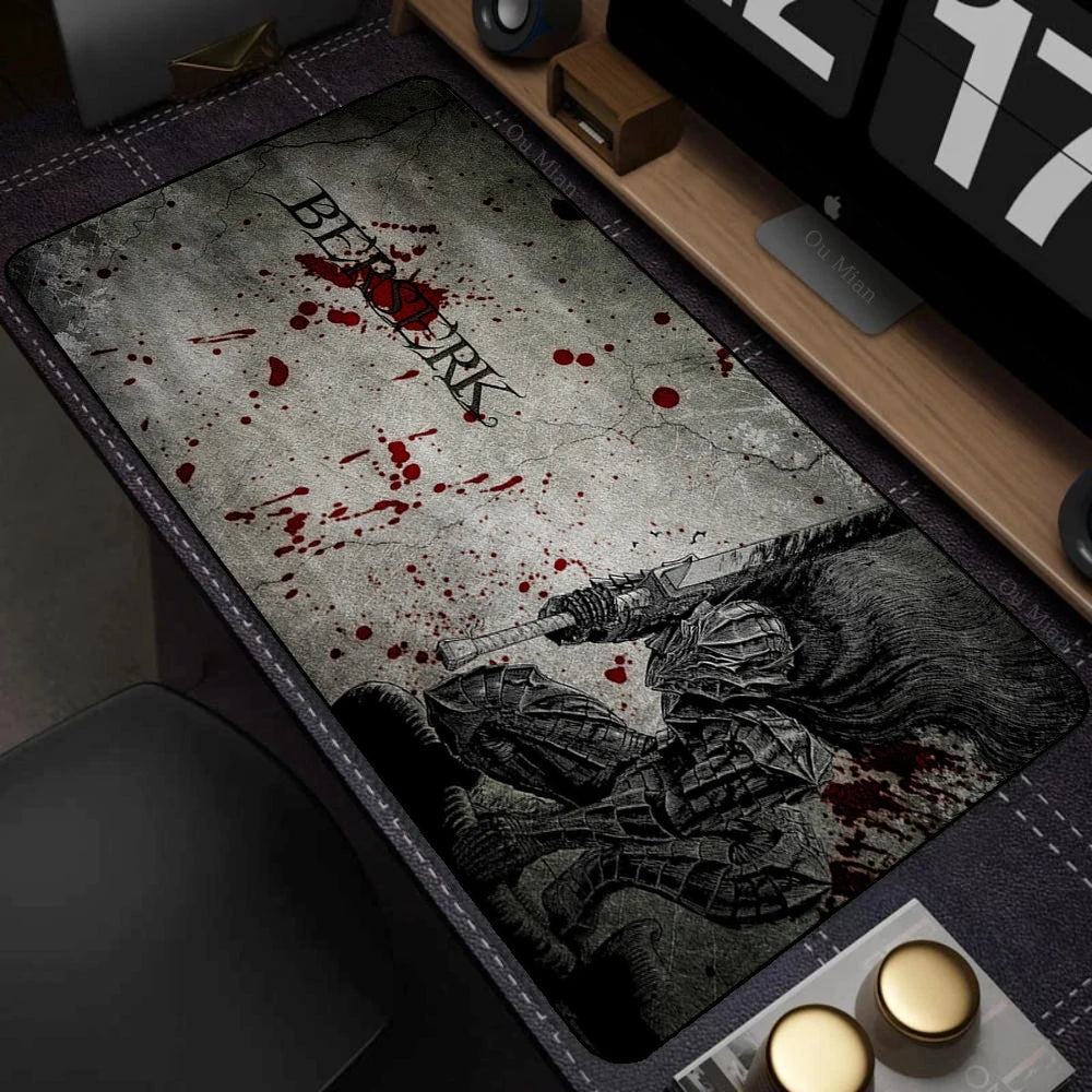 Anime Berserk Mousepad Big Deskmat With Lockrand Office Pc Computer Accessories Mouse Pad Gaming Prime Gaming XXL Keyboard Mat