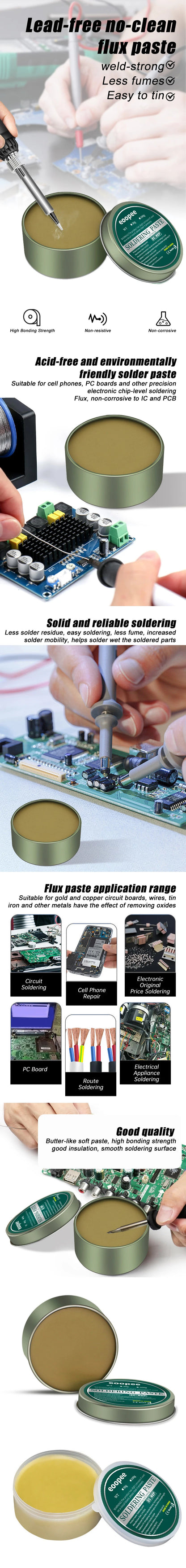 10g/30g/100g Solder Paste Rosin Flux Lead-free Easy to Soldering Soldering Iron Repair Iron Sheet Soldering Flux Soldering Oil