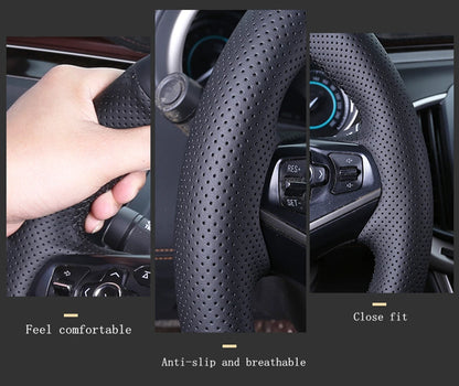 Customize Microfiber Leather Car Steering Wheel Cover For Ford Focus 3 2015-2018 Kuga 2016-2019 Escape C-MAX Ecosport 2018-2019
