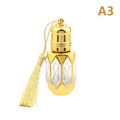Mini Glass Roll on Bottle Hot Stamped Silver Rollerbal Essential Oil Container Blending Perfume Bottle Empty Essential OilBottle