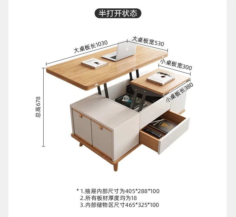 Lift Up Storage Coffee Table Trau White High Modern Nordic Coffee Table Minimalist Apartment Couchtisch Home Furniture