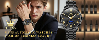 OLEVS 3638 Mens Watch Original Quartz Watch Stainless Steel Waterproof Luminous Large Dial Day Date Watches Luxury Men Box Reloj