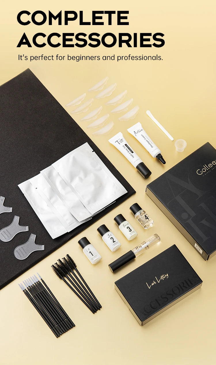 Gollee Eyelash Lifting Perm kit Natural Lashes Enhancer Long Lasting 4-6 weeks Black Lash Brow Tinting Perm Professional Makeup