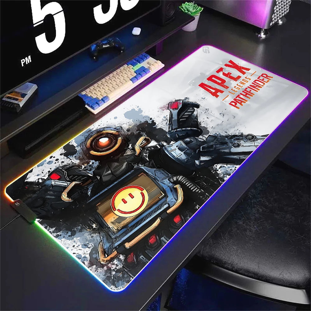 Apex Legend Luminescence Mousepad Desk Protector Anime Accessorie Rgb Mouse Pad Keyboard Computer Gamer Table Backlit Mat Gaming