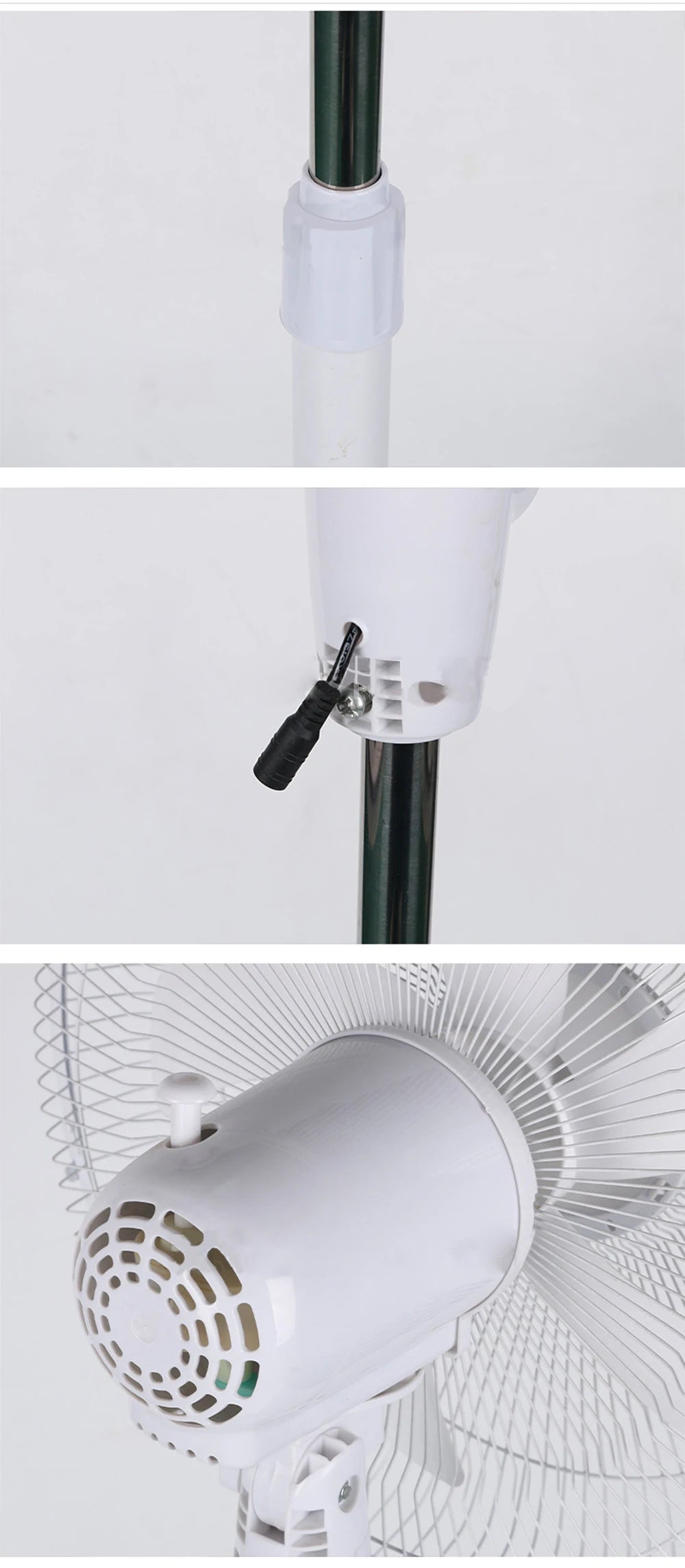 Solar Powered Floor Fan10 - 12H Runtime3 Speed Adjustable Portable Floor Fan for Home Blackout Emergency USB Port & Night Light
