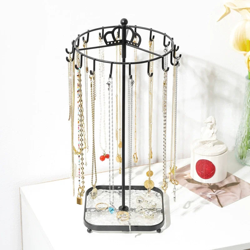 1 creative desktop acrylic base crown jewelry rack suitable for necklace pendants for easy organization and summarization