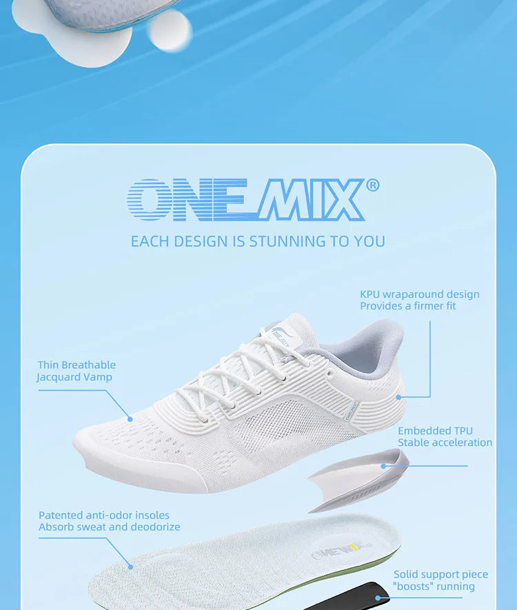 ONEMIX YUE SHUANG Running Shoes for Men Air Cushion Athletic Couple Trainers Sport Runner Shoes Outdoor Women Walking Sneakers