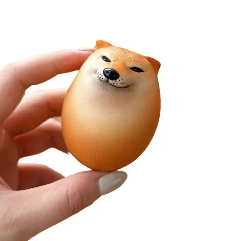 Dog & Egg Decorations Creative Shiba Inu Realistic Egg Shape Desk Decor for Home Offices Fun Christmas Gifts Home Decor Figurine