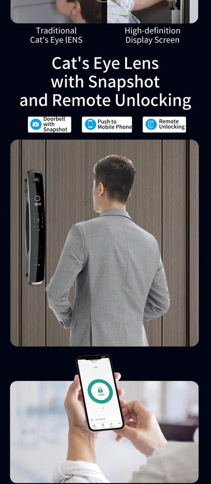 Wishome Biometric Recognition Smart Door Lock remote control Fingerprint Password IC Card APP Wifi Lock Unlock