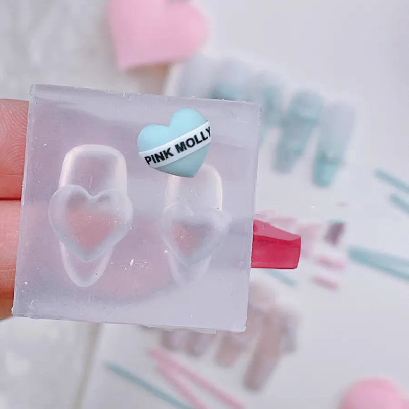 1Pc Skirt Lace Heart  3D Acrylic Mold Nail Art Decorations  DIY Design Silicone Decorated  Nail Art Templates Nails  Mold