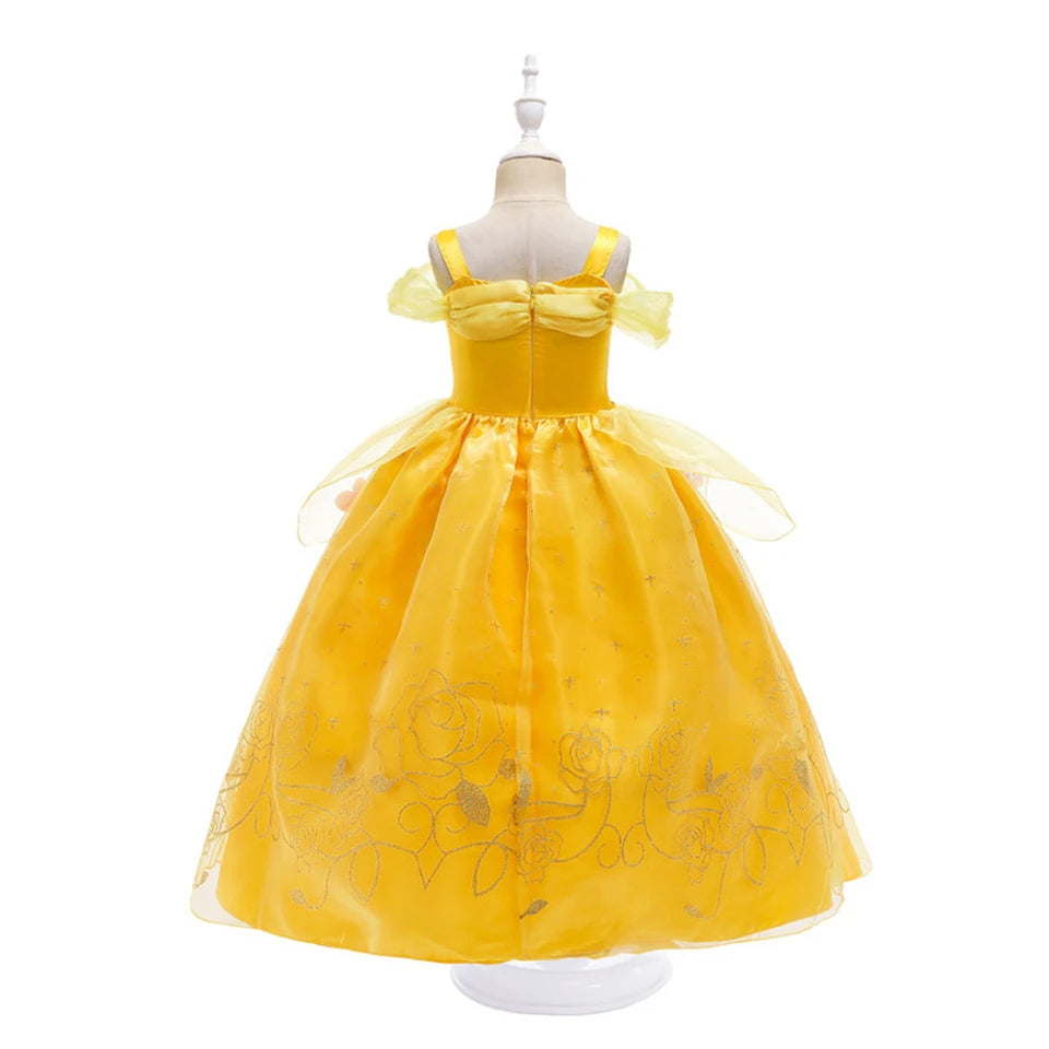 Children's Halloween Role Play Fairy Princess Belle Dress Xmas Carnival Masquerade Performance Birthday Party Fancy Girl Clothes